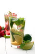 Fresh tasty strawberry and mint mojito