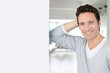 Photo: Portrait of handsome single man at home Portrait of handsome single man at home