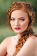 young woman in the forest