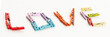 Love from little colorful office clothespins