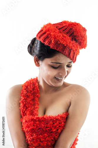 Photo: Sexy indian girl wearing red cap and top Sexy indian girl wearing red cap and top