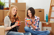 two girls moving