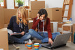 two girls moving