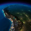 Illustration: Night Earth. A piece of South America - Bolivia, Peru Night Earth. A piece of South America - Bolivia, Peru