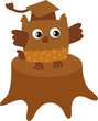 Vektor: bird owl - the symbol of knowledge and wisdom bird owl - the symbol of knowledge and wisdom