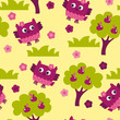 Vektor: seamless background of birds owl seamless background of birds owl