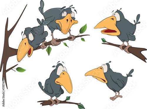 Vector: The complete set cheerful a raven The complete set cheerful a raven