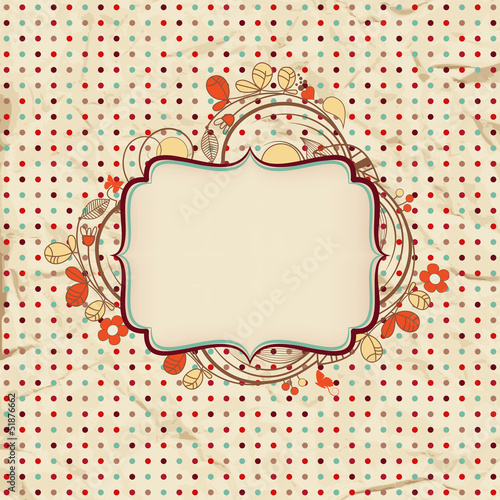 Vector: Vintage background with floral frame for text Vintage background with floral frame for text