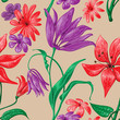 Beautiful floral seamless pattern vector