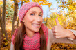 Photo: happy autumn fall woman happy autumn fall woman