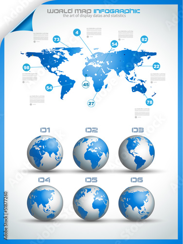 Vector: Infographic layout template with world maps. Infographic layout template with world maps.
