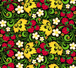 Vector pattern traditional Russian style Hohloma