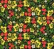 Vector pattern traditional Russian style Hohloma