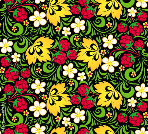 Vector: Vector pattern traditional Russian style Hohloma Vector pattern traditional Russian style Hohloma