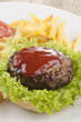 Foto: fresh grilled meatball with ketchup fresh grilled meatball with ketchup