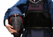 Photo: Close up of kendo men in hands of kendo fighter Close up of kendo men in hands of kendo fighter