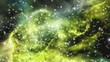 Space green nebula