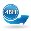 48 heures sur bouton web bleu