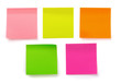 Five color blank sticky notes