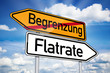Foto: Wegweiser mit Begrenzung und Flatrate Wegweiser mit Begrenzung und Flatrate