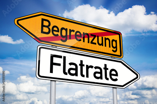 Photo: Wegweiser mit Begrenzung und Flatrate Wegweiser mit Begrenzung und Flatrate