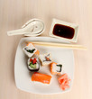 Sushi on wood