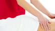 Woman enjoy receiving massage at spa