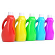 Several of multi-colored plastic bottles