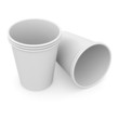 Group of white paper cups