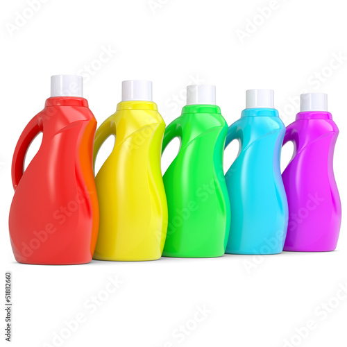 Illustration: Several of multi-colored plastic bottles Several of multi-colored plastic bottles