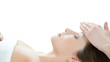 Woman enjoy receiving face massage