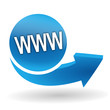 nom de domaine sur bouton web bleu