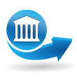 musée sur bouton web bleu
