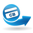 carte bleue sur bouton web bleu