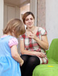 Mother scolds her child in home