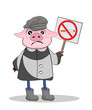 pig with a banner
