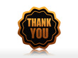 thank you in golden black star label