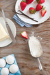 Ingredients for strawberry cake