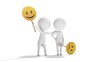 Optimism versus Pessimism with white 3d people