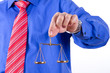 Businessman Shows Scales