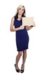 Photo: Woman Holding a Blank Sign Woman Holding a Blank Sign