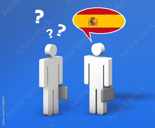 Illustration: Business Spanish Language Concept Business Spanish Language Concept
