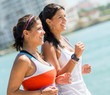 Girls running outdoors