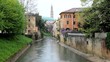 River running through italian town Vicenza