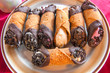 Assortment of cannoli on a plate
