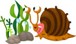 Vektor: Illustration of snail white background Illustration of snail white background