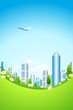 Vektor: Green landscape with city Green landscape with city
