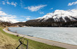 beautiful mountain landscape, lake ice
