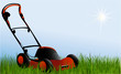 Nature background wih  lawnmover