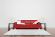 Photo: Red couch with carpet Red couch with carpet
